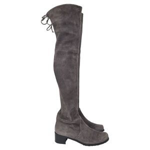 Stuart Weitzman Over The Knee Boots in Grey Suede